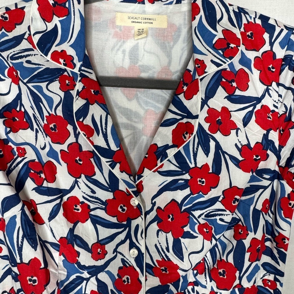 Seasalt Cornwall Womens Organic Cotton Lottie Charlotte Midi Dress Sz 6 Floral - Picture 7 of 10